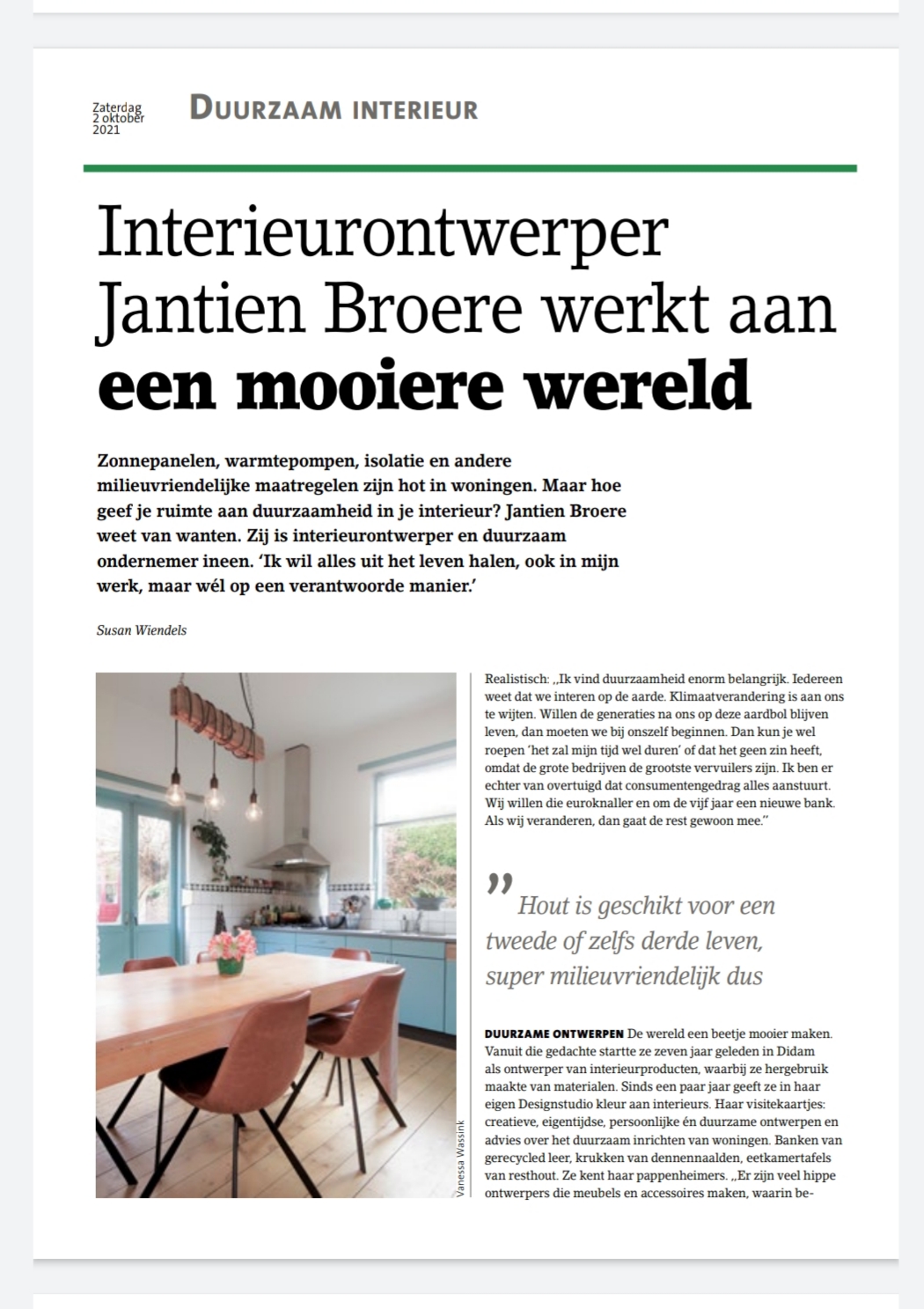 Persbericht uit BDU Media Groener Wonen
